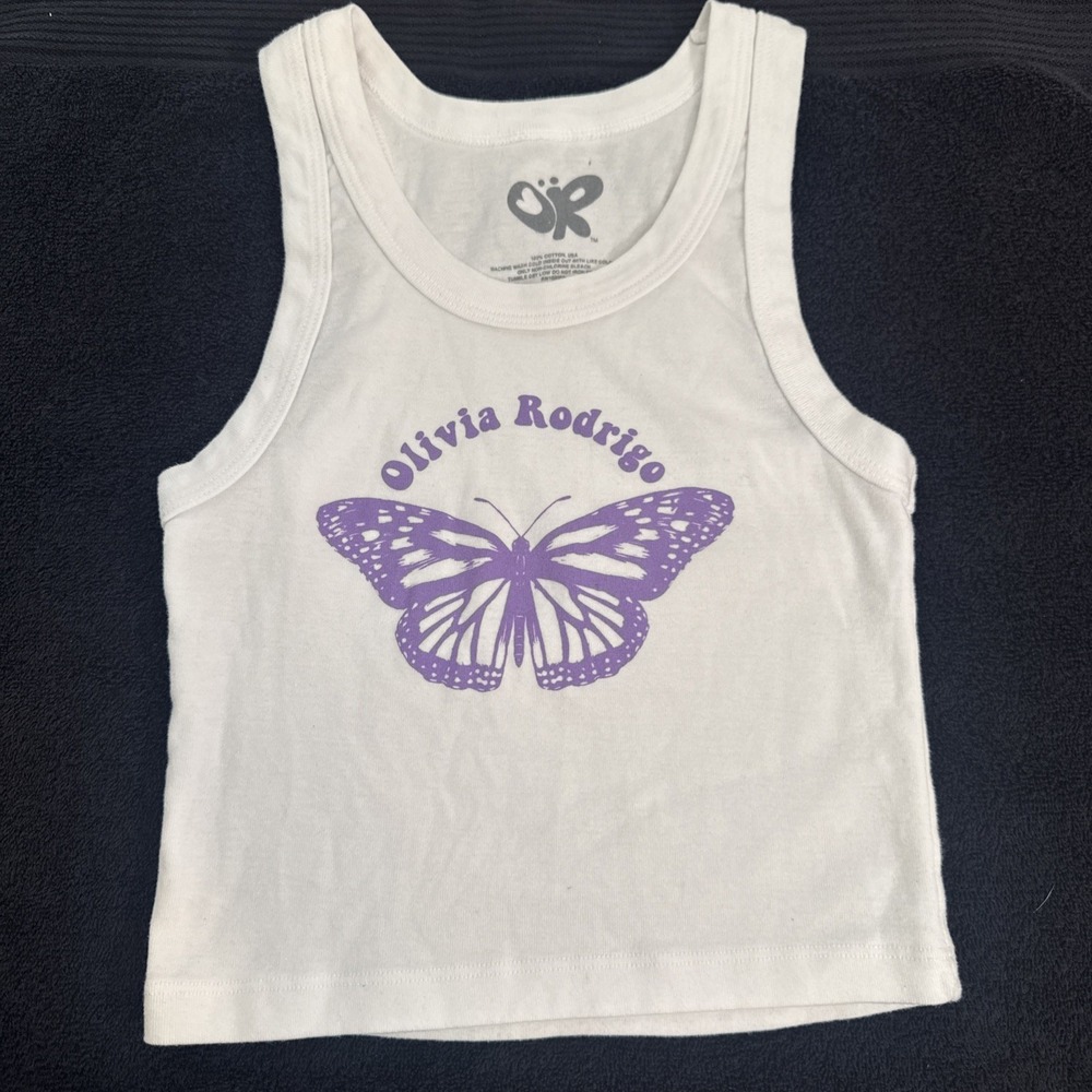 Olivia Rodrigo Guts Tank Butterfly Official Merchandise Women's Small Baby Tank‎